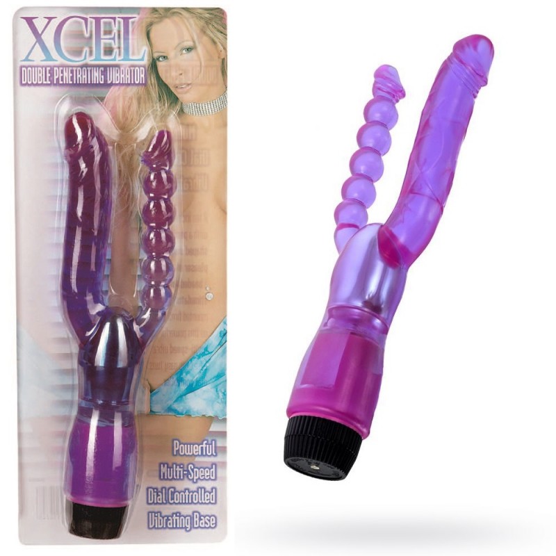 Xcel Double Penetrating Vibrator - Purple